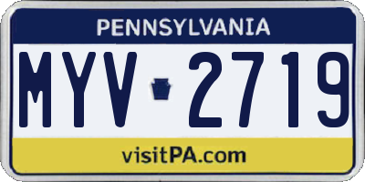 PA license plate MYV2719