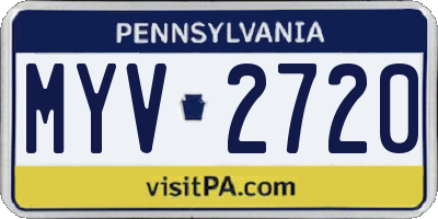PA license plate MYV2720