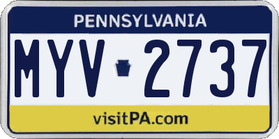 PA license plate MYV2737