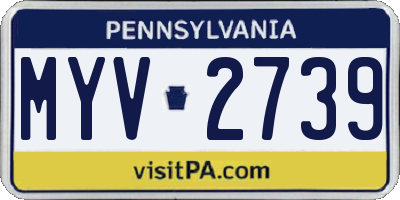 PA license plate MYV2739