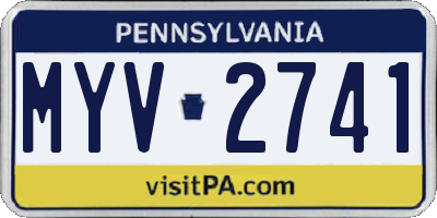 PA license plate MYV2741