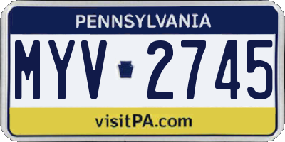PA license plate MYV2745