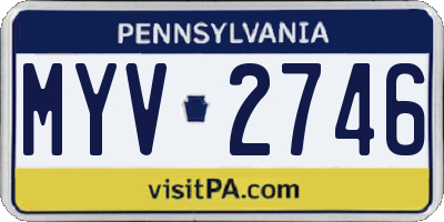 PA license plate MYV2746