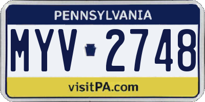 PA license plate MYV2748