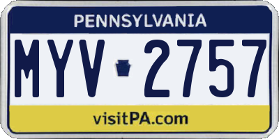PA license plate MYV2757