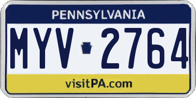 PA license plate MYV2764