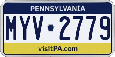 PA license plate MYV2779