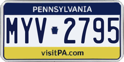 PA license plate MYV2795
