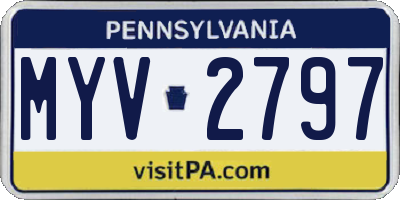 PA license plate MYV2797