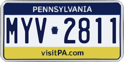 PA license plate MYV2811