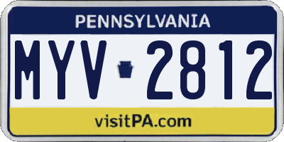 PA license plate MYV2812