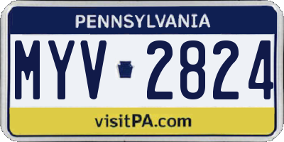 PA license plate MYV2824