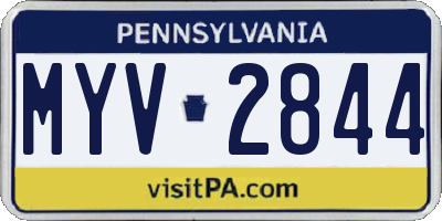 PA license plate MYV2844