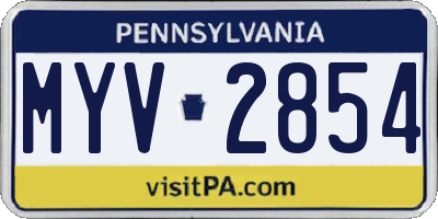 PA license plate MYV2854