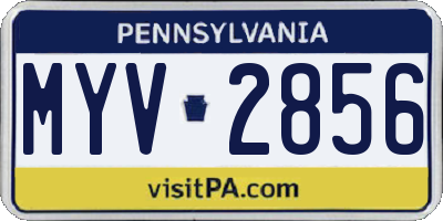 PA license plate MYV2856