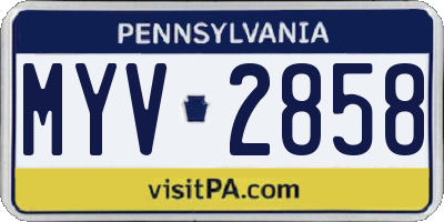PA license plate MYV2858