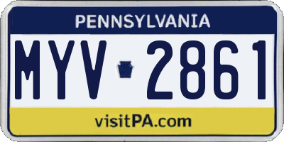 PA license plate MYV2861