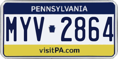 PA license plate MYV2864