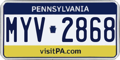 PA license plate MYV2868