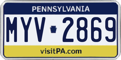 PA license plate MYV2869