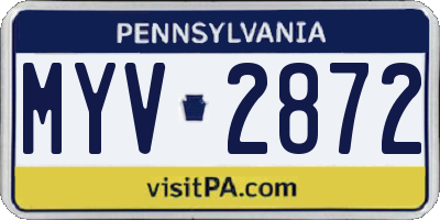 PA license plate MYV2872