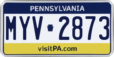 PA license plate MYV2873