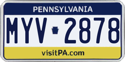 PA license plate MYV2878