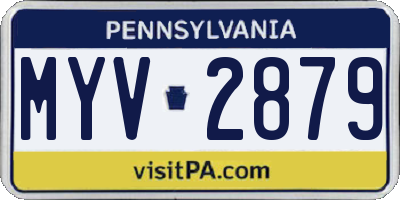 PA license plate MYV2879