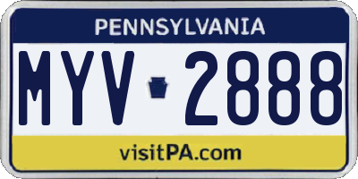 PA license plate MYV2888