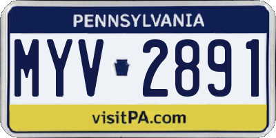 PA license plate MYV2891