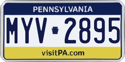 PA license plate MYV2895