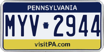 PA license plate MYV2944
