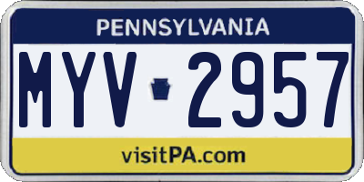 PA license plate MYV2957