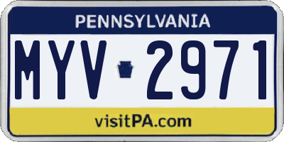 PA license plate MYV2971