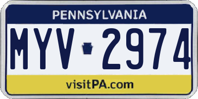 PA license plate MYV2974