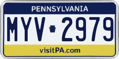 PA license plate MYV2979