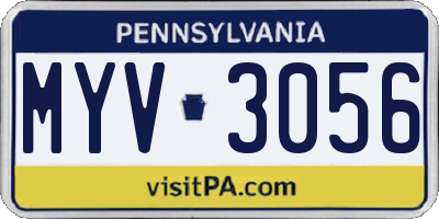 PA license plate MYV3056