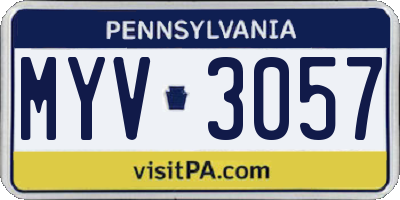 PA license plate MYV3057