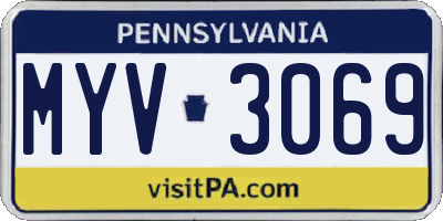 PA license plate MYV3069