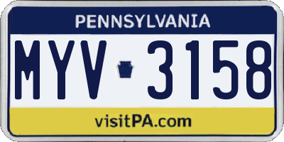PA license plate MYV3158