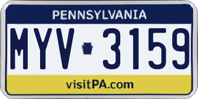 PA license plate MYV3159
