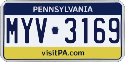 PA license plate MYV3169