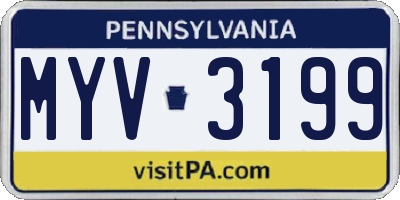 PA license plate MYV3199