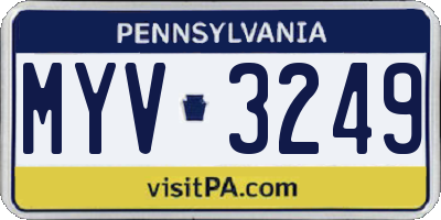 PA license plate MYV3249