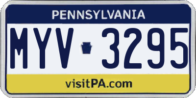 PA license plate MYV3295
