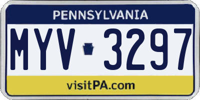 PA license plate MYV3297
