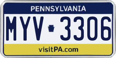 PA license plate MYV3306