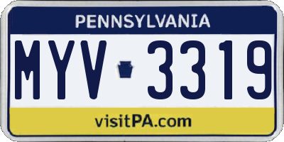 PA license plate MYV3319