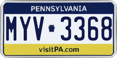 PA license plate MYV3368