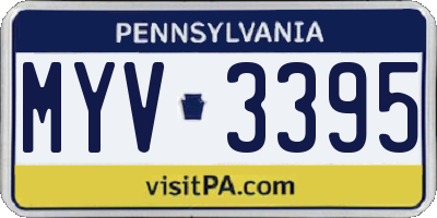PA license plate MYV3395